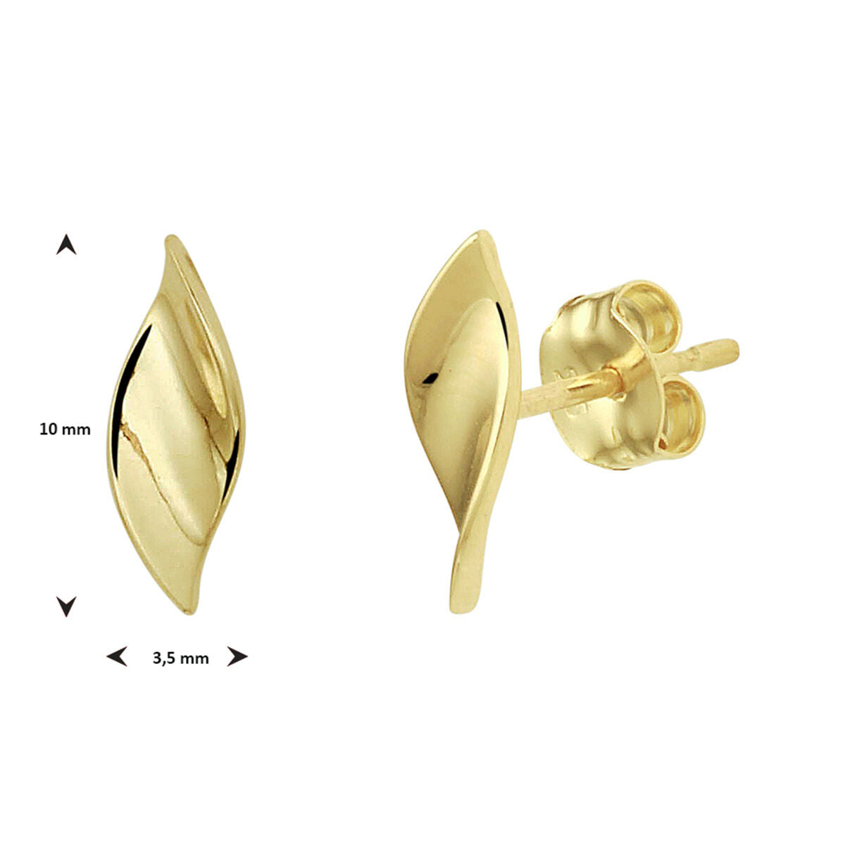puces d'oreilles 14K or jaune