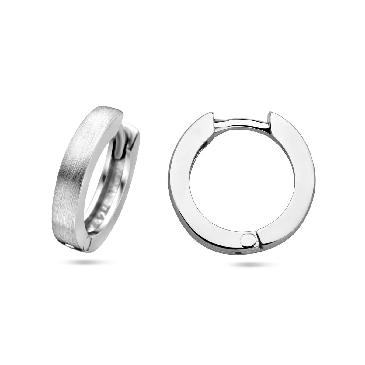 créoles plates 2,5 mm poli/mat argent rhodié