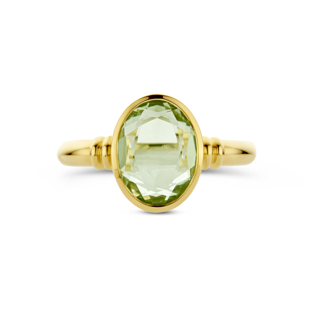 bague améthyste verte 14K or jaune
