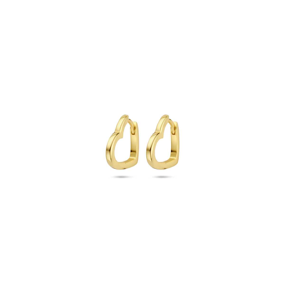 créoles en forme de cœur 2 mm 1 micron argent plaqué or jaune
