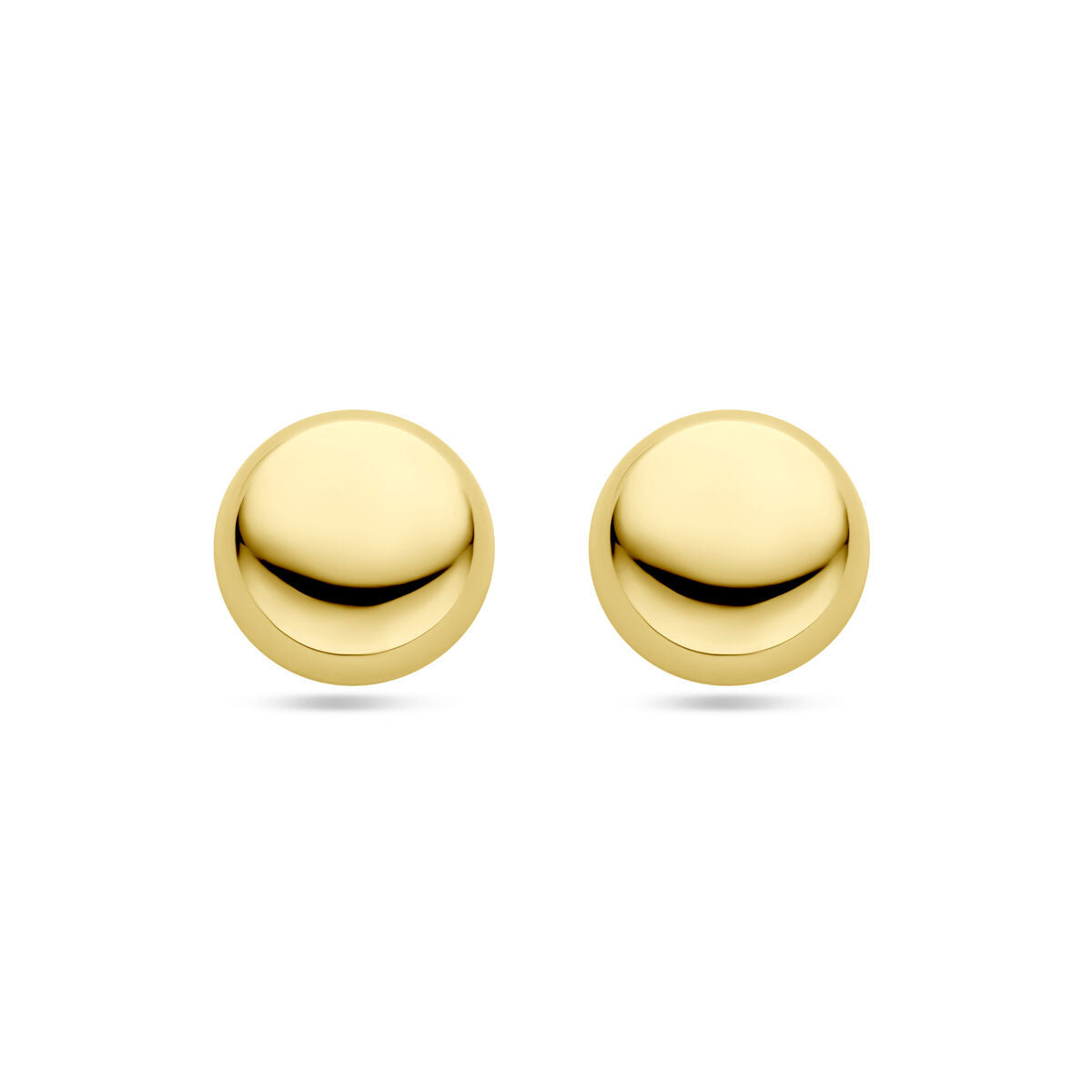 Boucles d'oreilles en argent doré, forme ronde et lisse, finition brillante.