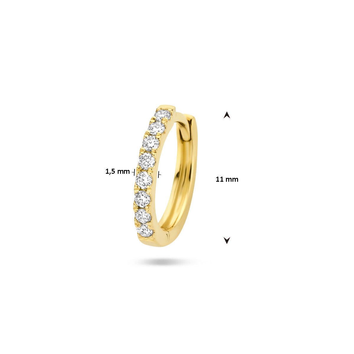 créole diamant 0.075ct g si par pièce or jaune 14K