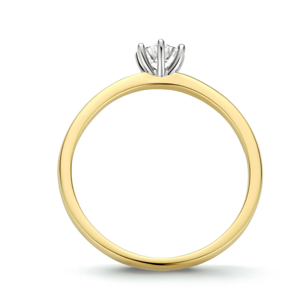bague diamant 0.25ct h si or bicolore jaune/blanc