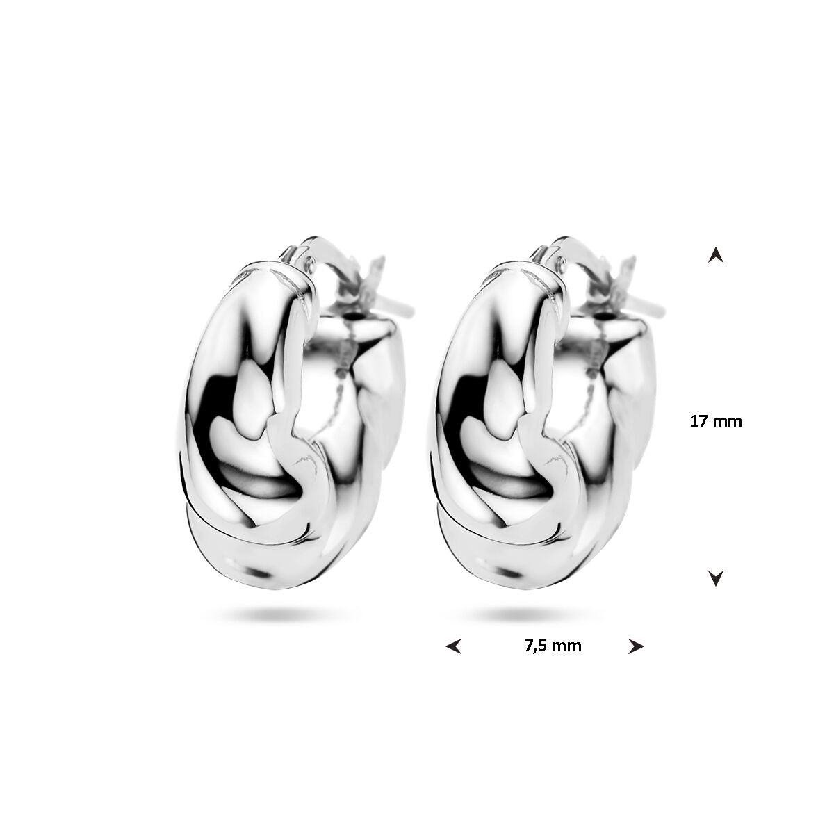 créoles argent rhodié