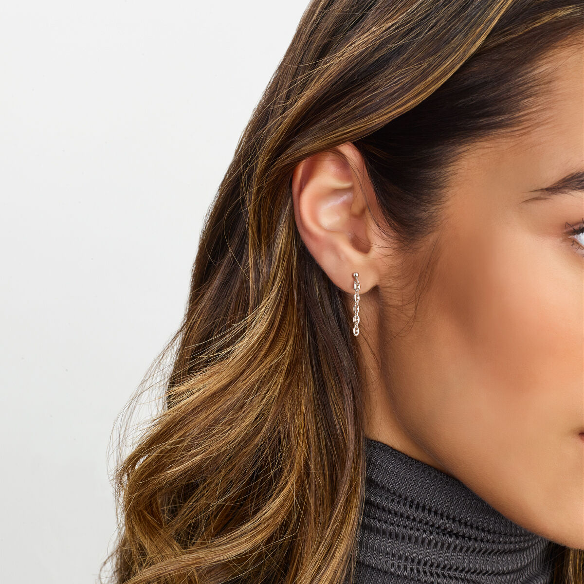 boucles d'oreilles grain de café argent rhodié
