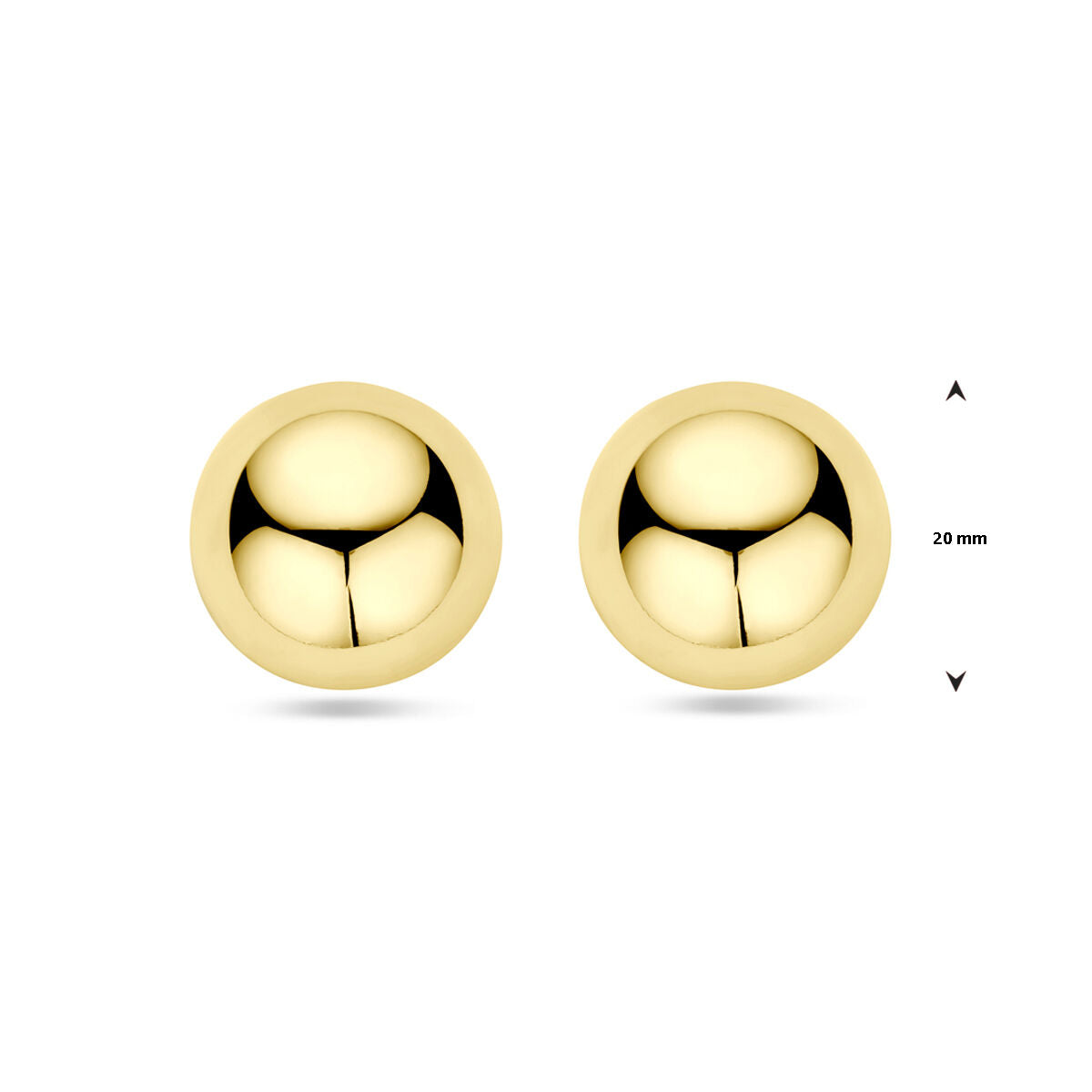 puces d'oreilles demi-sphériques 1 micron argent plaqué or (jaune)