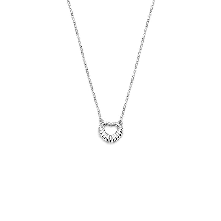 Gerhodineerd zilveren collier met hartje