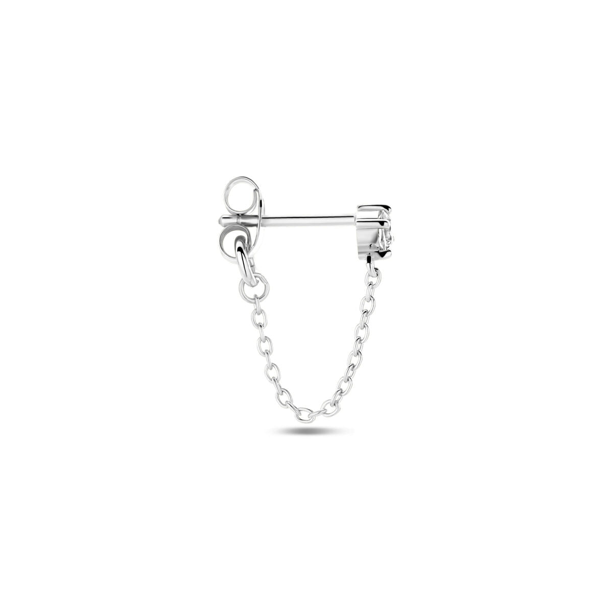 puce d'oreille en zircone argent rhodié
