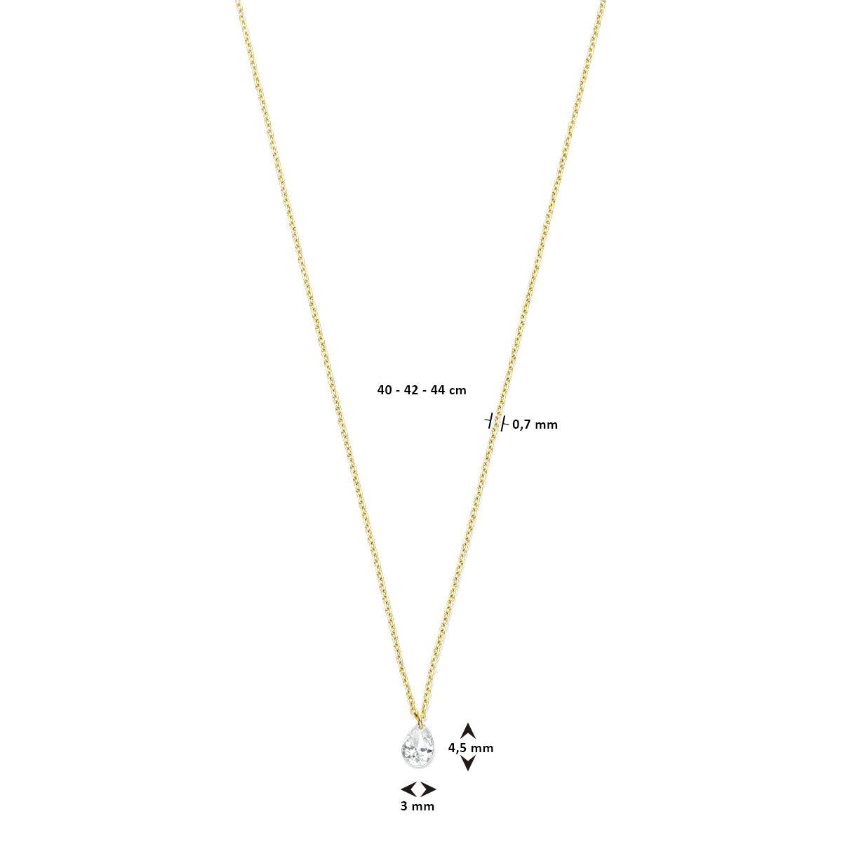 collier diamant 40 – 42 – 44 cm 0.20ct g si or jaune 18K