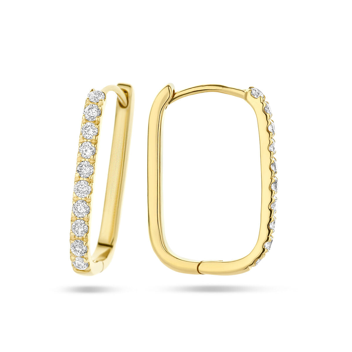 créoles paperclip diamant 0.22ct (2x 0.11ct) h si or jaune 14K