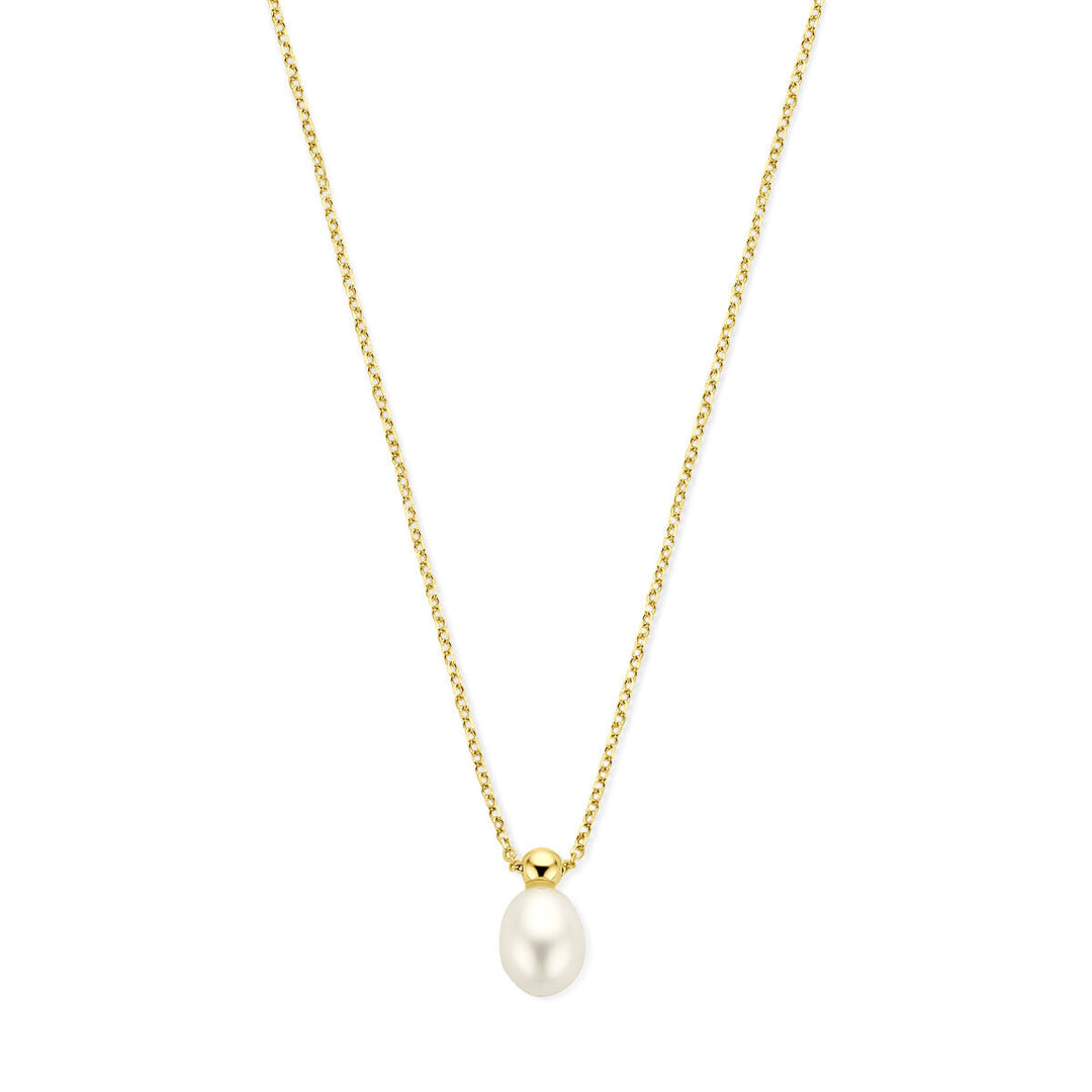 collier parel 42 + 3 cm 14K geelgoud