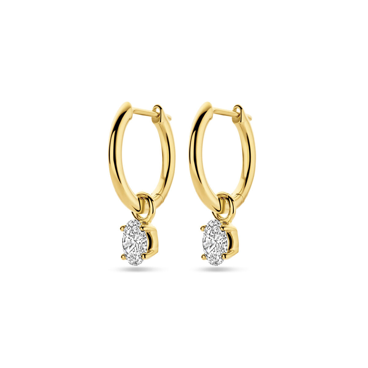 Boucles d'oreilles en or jaune 14K avec diamants lab grown de 0,5 ct (2x 0,25 ct).