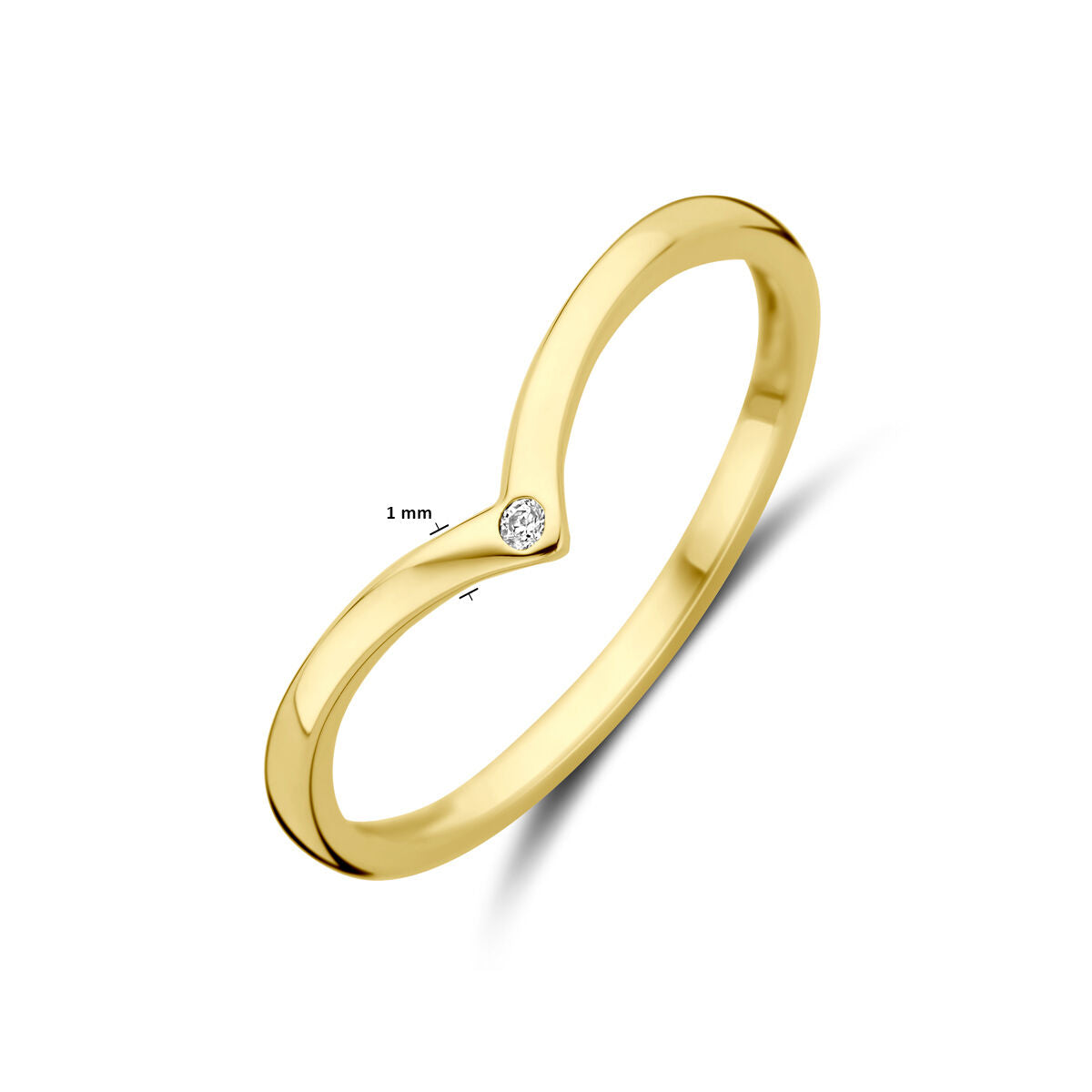 bague zircone 14K or jaune