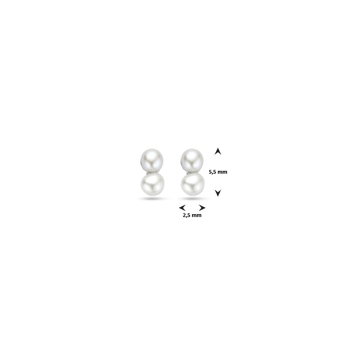 puces d'oreilles perle 5,5 mm argent rhodié