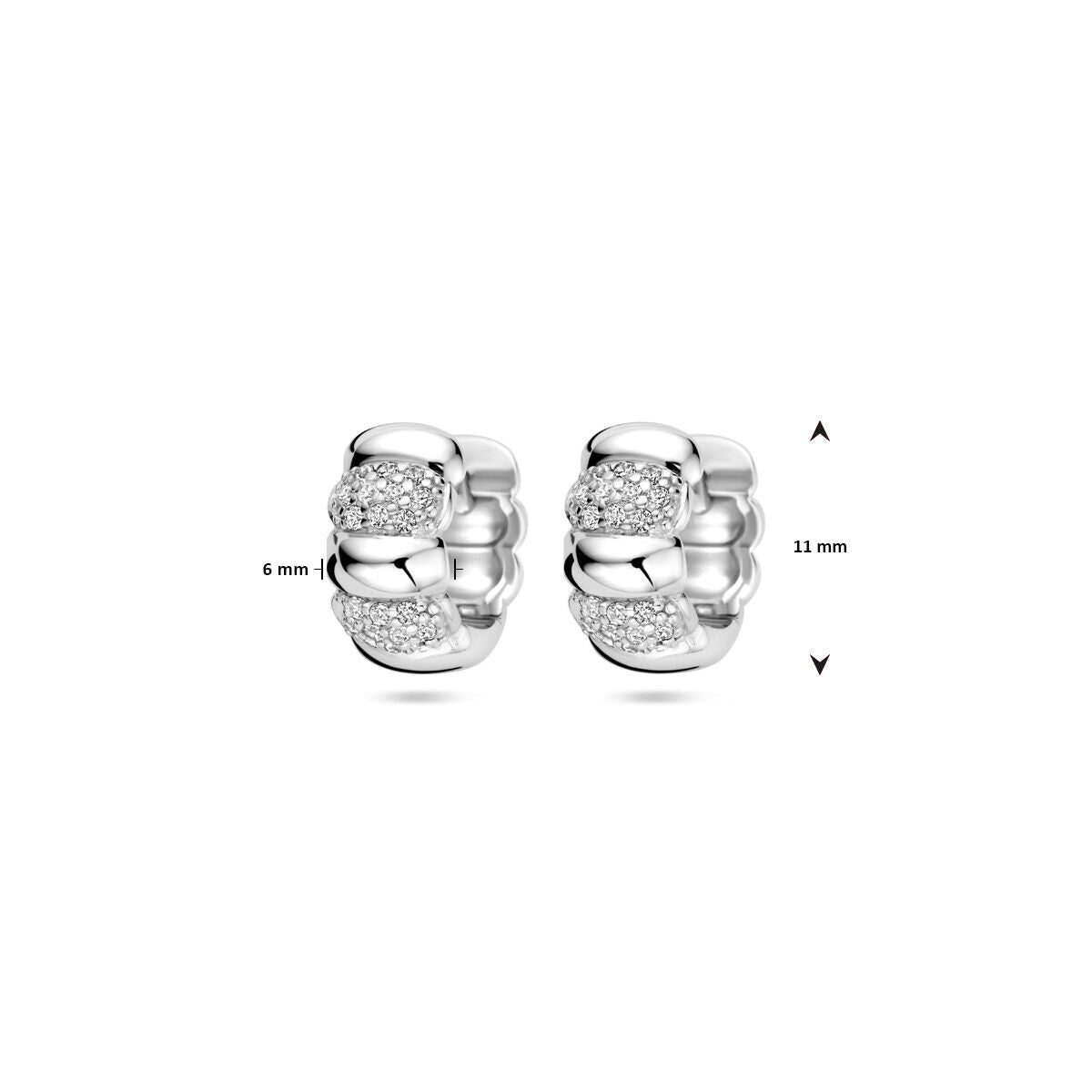 créoles zircone 11 mm argent rhodié