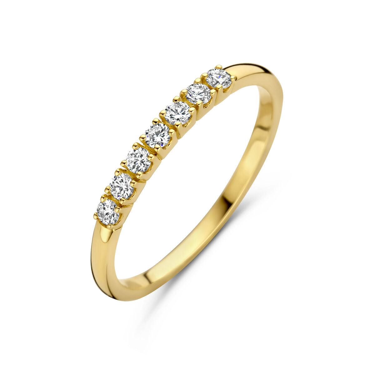 Bague en or jaune 14K ornée de diamants de 0,21 ct.