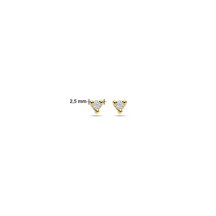 oorknoppen diamant 0.04ct (2x 0.02ct) h p1 14K geelgoud