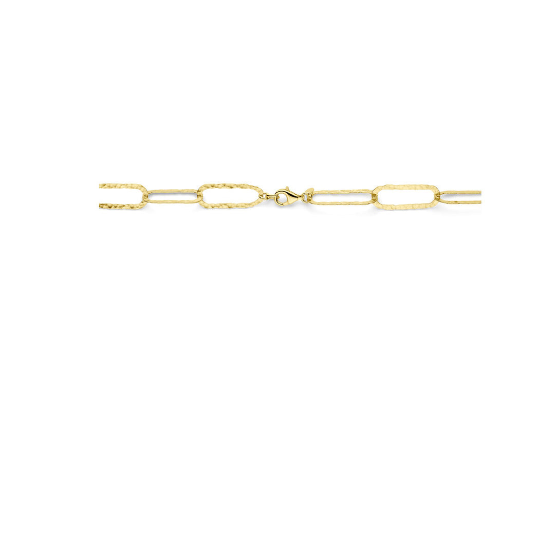 collier paperclip 10,8 mm 49 cm 3 micron zilver verguld (geel)