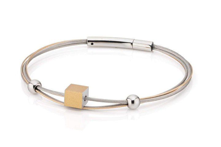 Armband kubusje Goudkleurig|Geel A230G