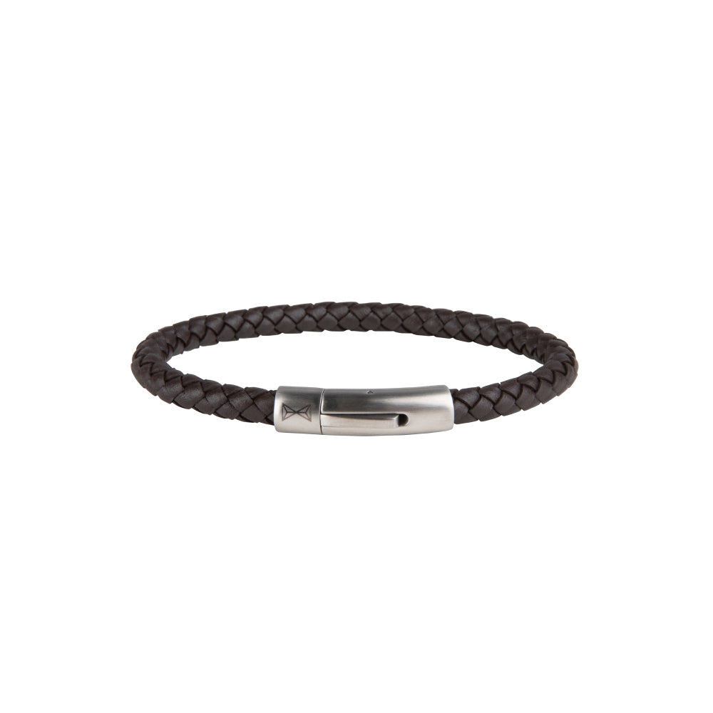 Leren armband heren - Iron Single String Brown