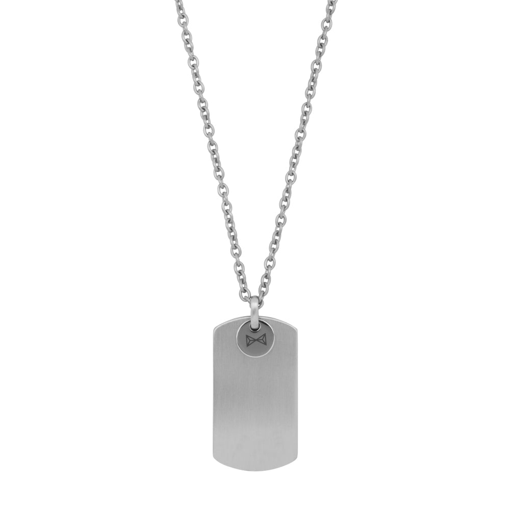 Zilveren ketting heren - Necklace Dogtag Plate - Inox