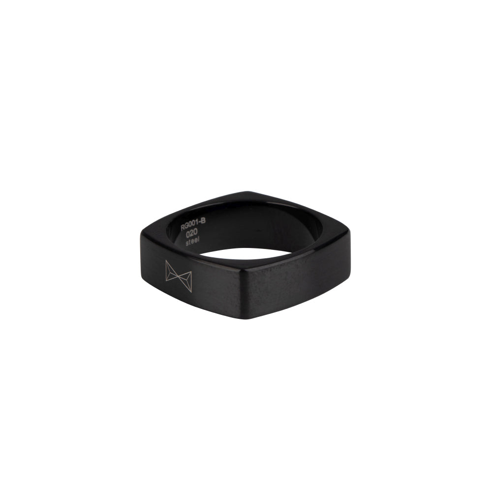 Ring Carre - Noir