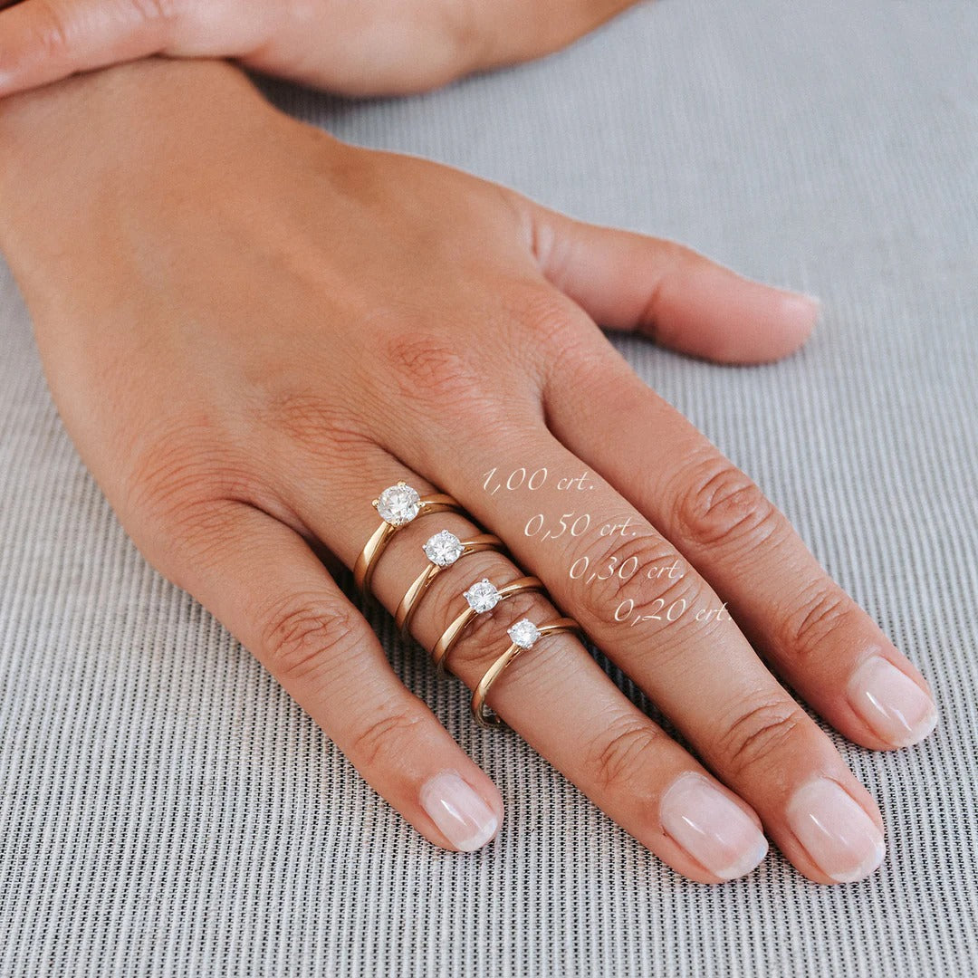 Bague Olivia 0,50 crt. or jaune