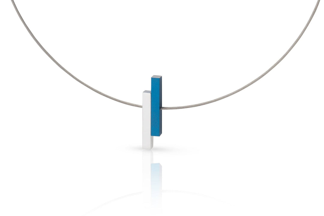 Collier Eenvoudige staafjes Blauw C116B