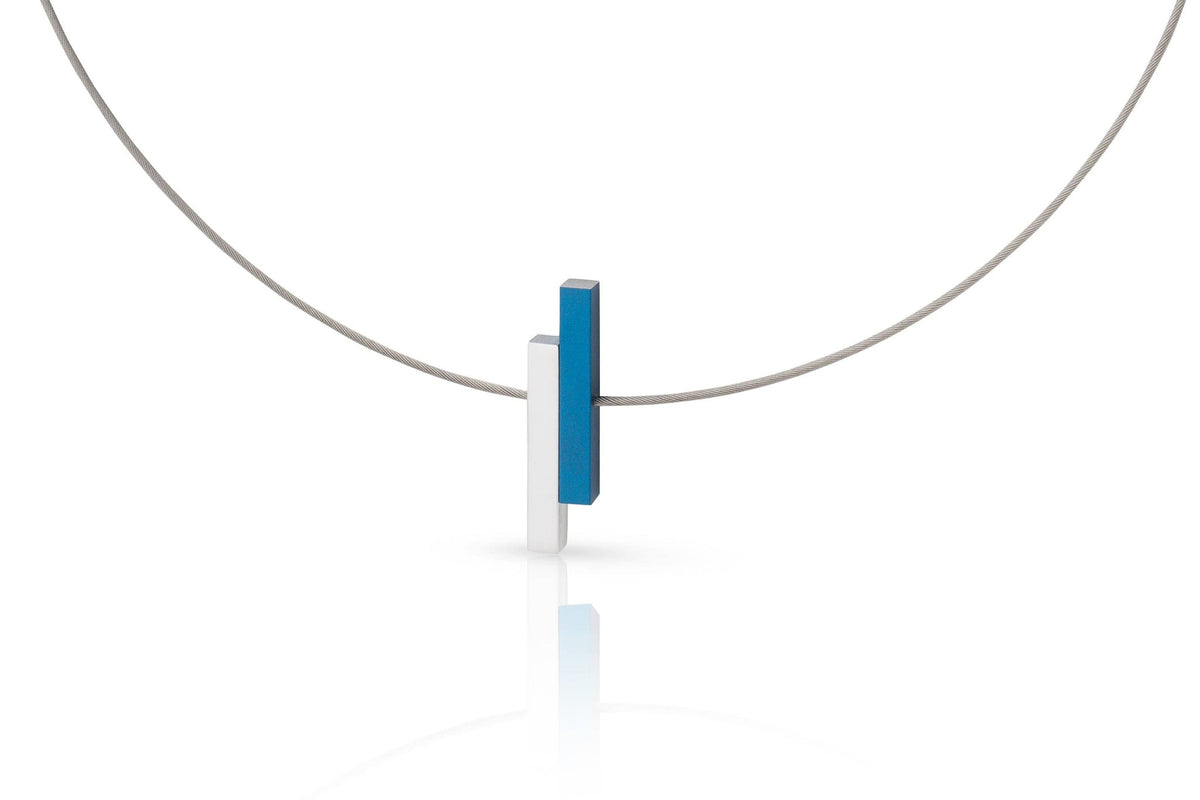 Collier barres simples Bleu C116B