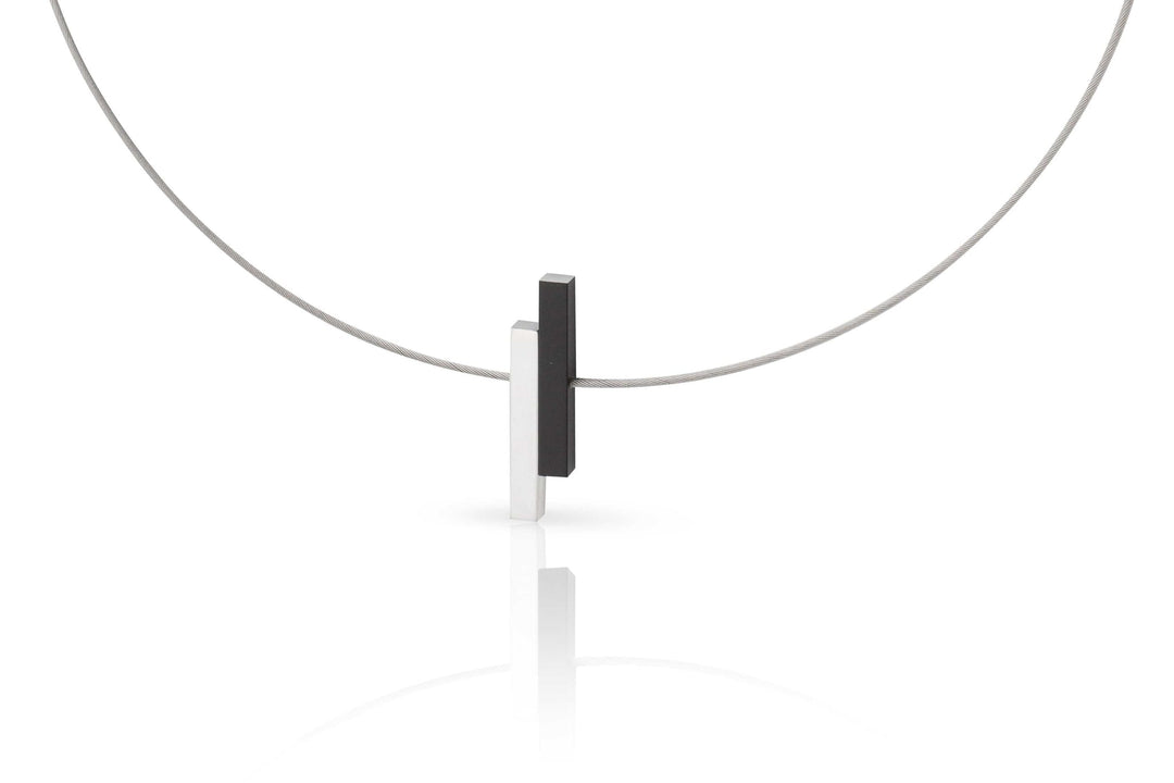 Collier Eenvoudige staafjes Zwart C116Z