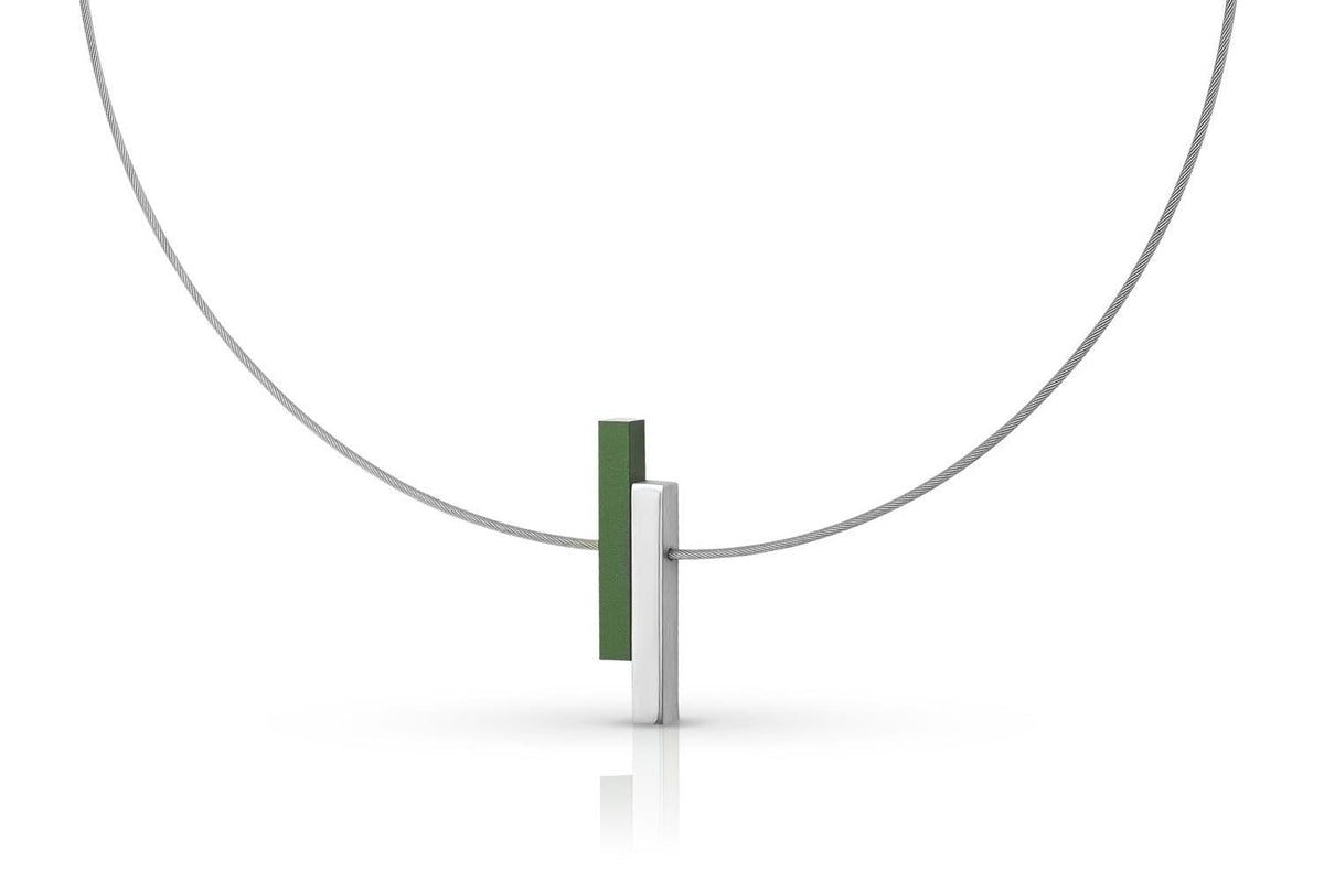 Collier Simple barres Vert C116GR