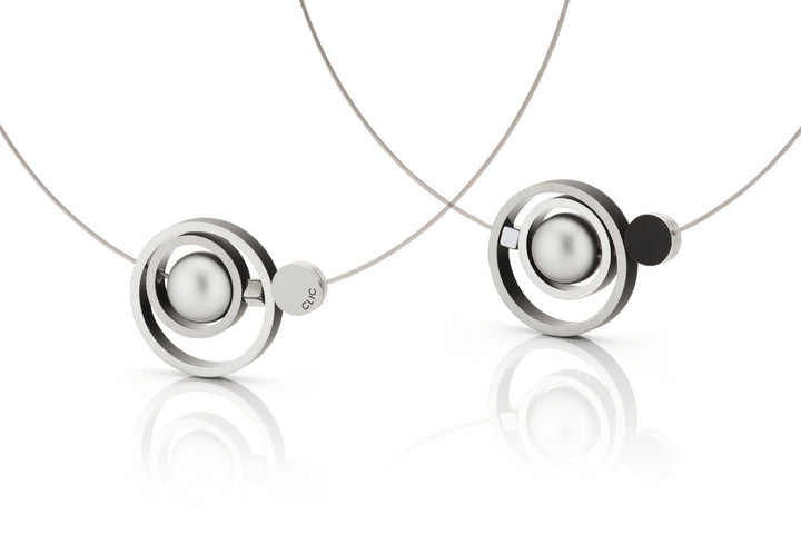 Collier Ringen in elkaar Zwart C187Z