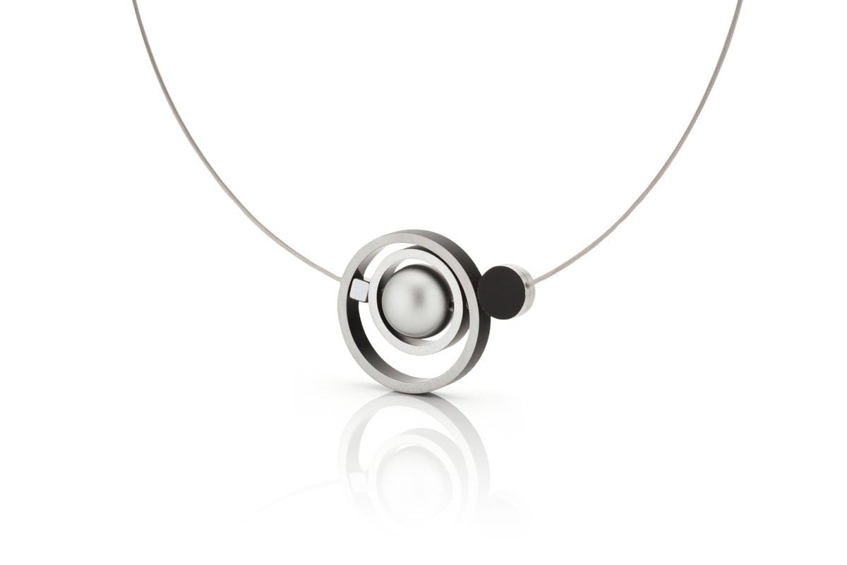 Collier Bagues imbriquées Noir C187Z