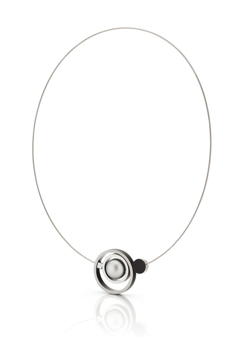 Collier Bagues imbriquées Noir C187Z