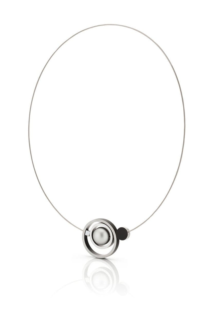 Collier Ringen in elkaar Zwart C187Z