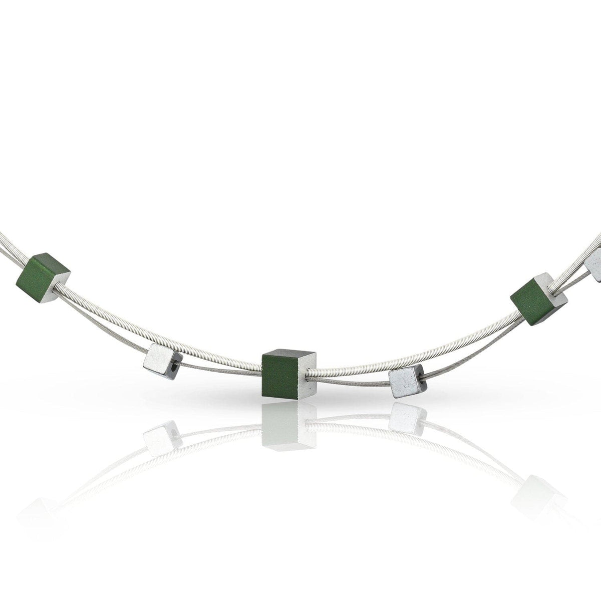 Collier cubes ludiques verts C257GR