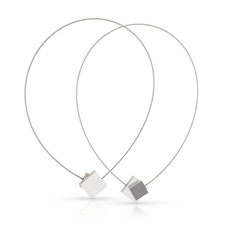 Collier Vierkant met gekleurd vierkant C263AG