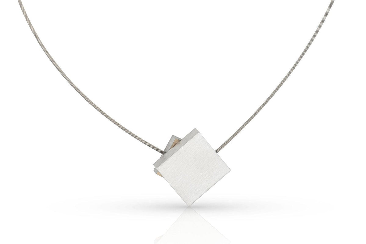Collier carré avec carré coloré C263AG