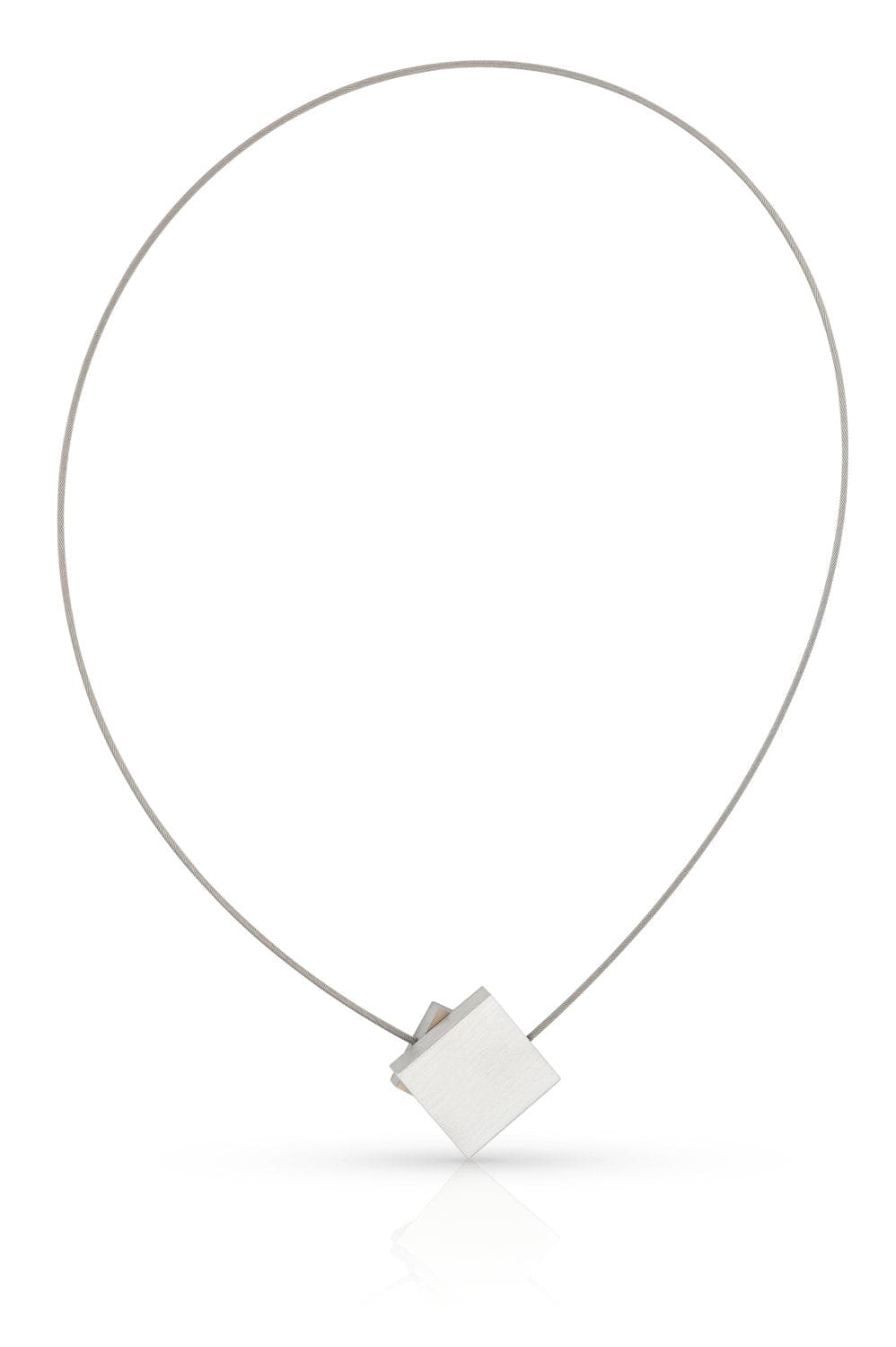 Collier carré avec carré coloré C263AG