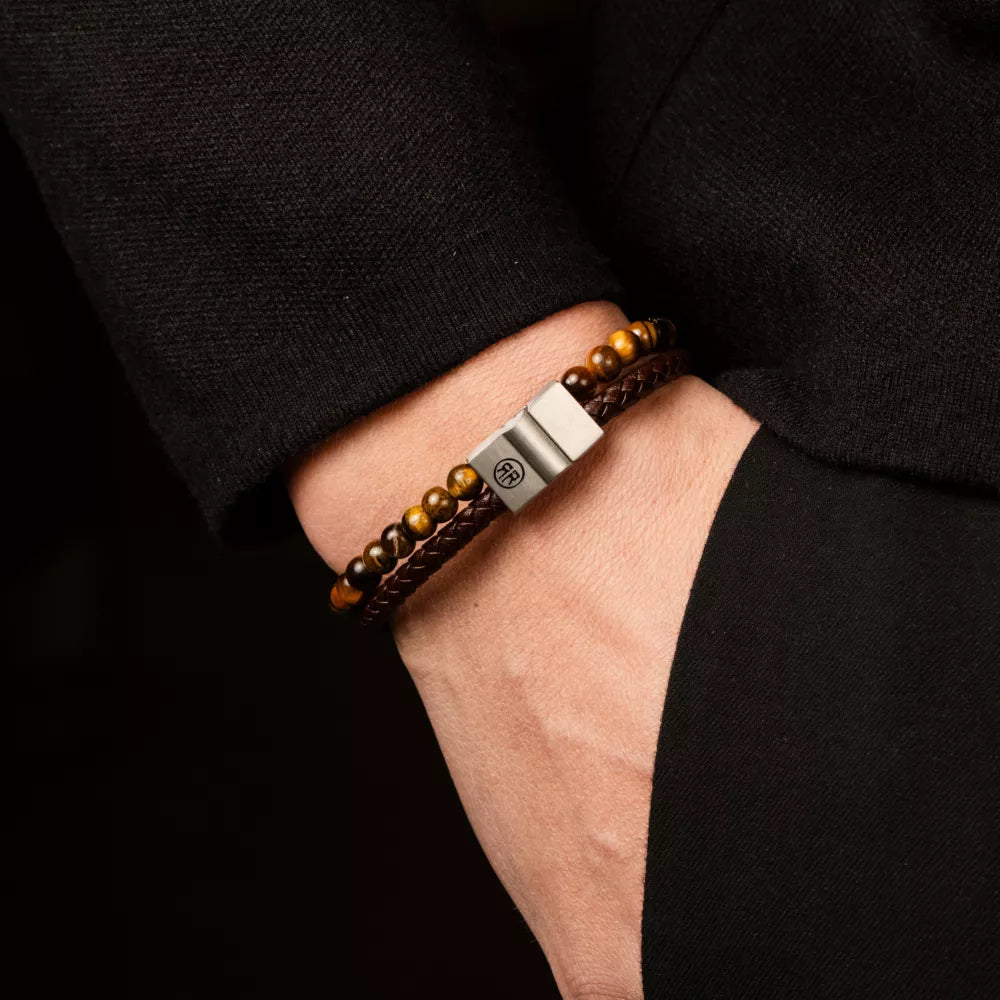 Full Metal Combo 12mm Tiger Lily - Bracelet pour homme en perles