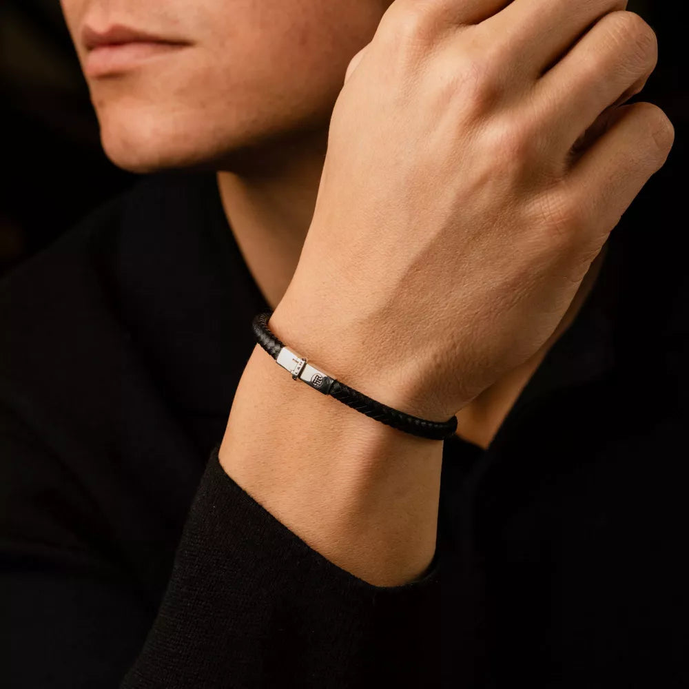 Xtra small tressé noir - Bracelet pour homme
