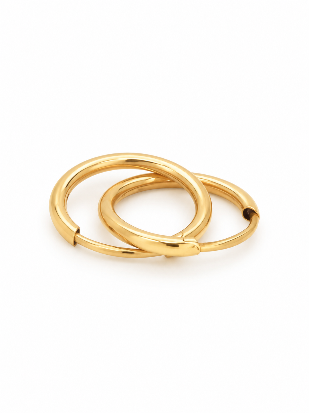 boucles d'oreilles en or vintage 14K créoles vague 5.2gr