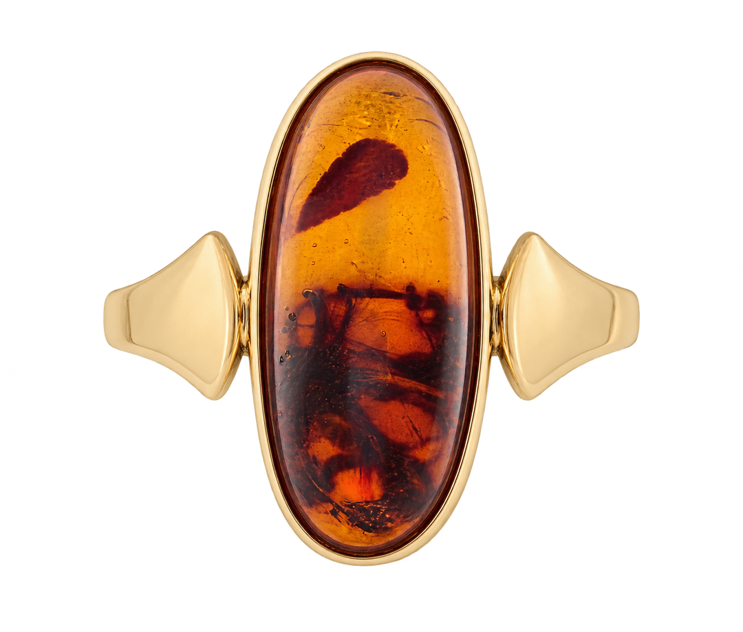 bague vintage en or avec carneool 14k 3.4gr