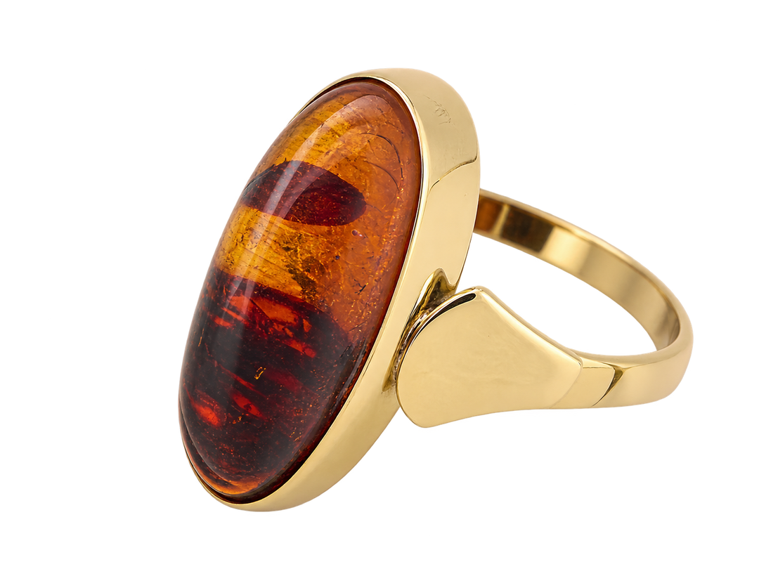 bague vintage en or avec carneool 14k 3.4gr