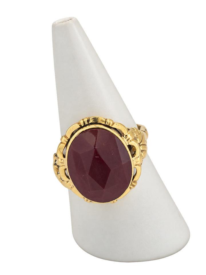 bague vintage en or avec carneool 14k 3.4gr