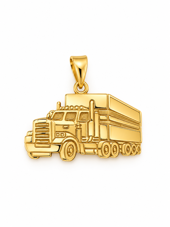 vintage gouden hanger 14k vrachtwagen 1.3gr