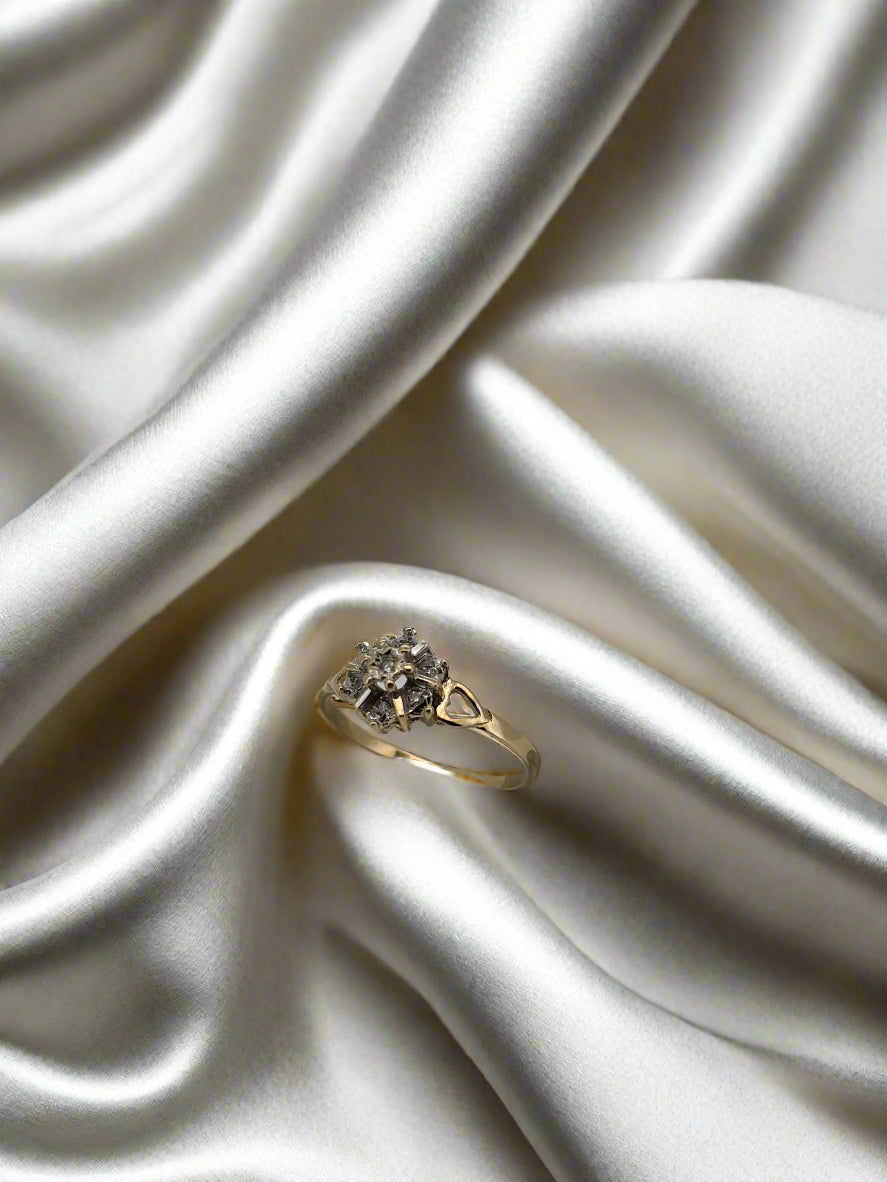 bague en or vintage 14k diamant 1.3gr