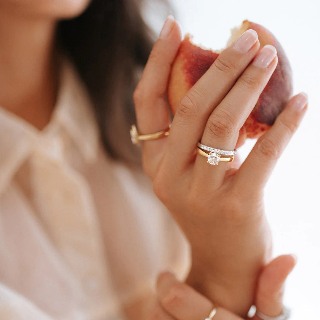 Bague Olivia 1,00 crt. or jaune