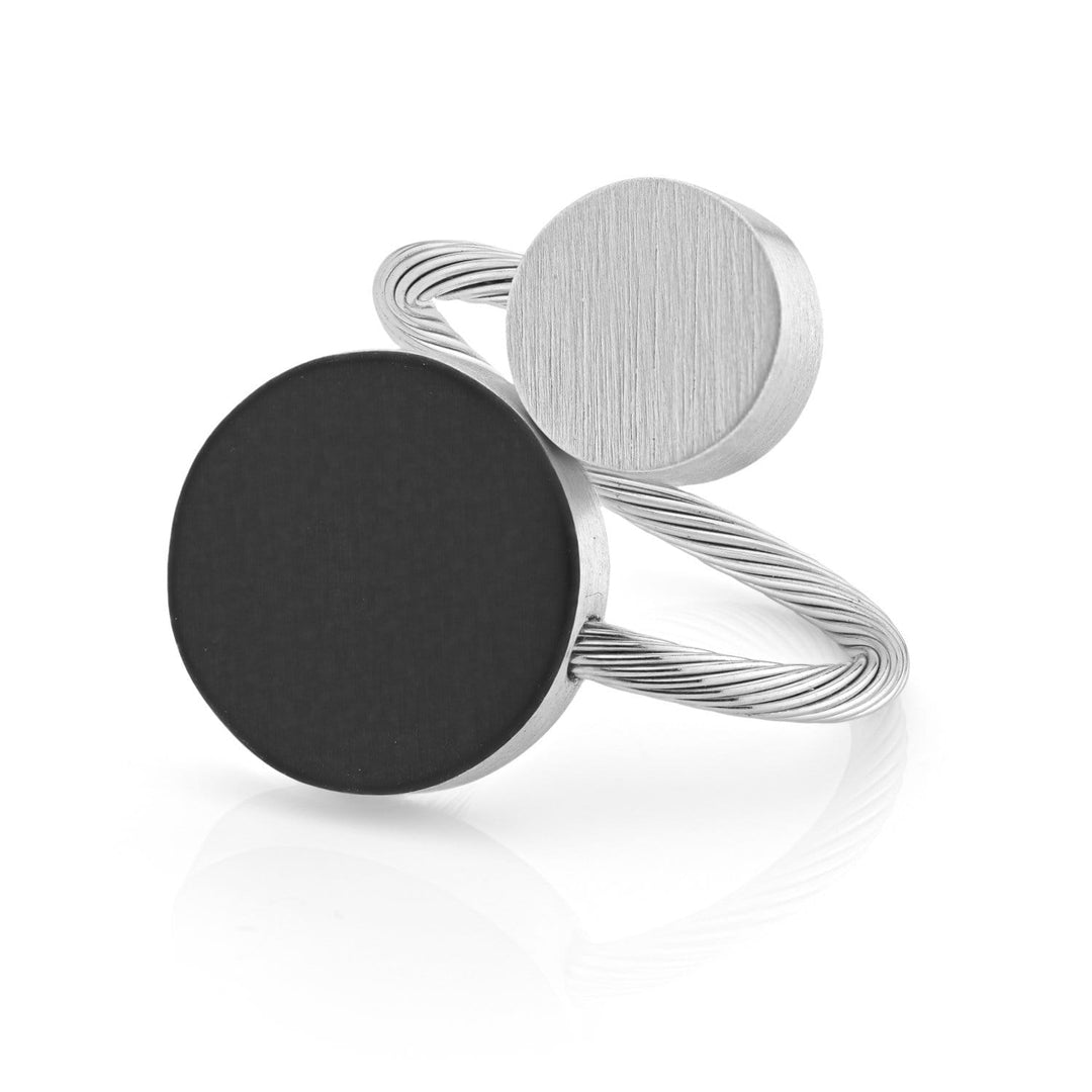 Ring Twee ronde vormen Zwart R5Z
