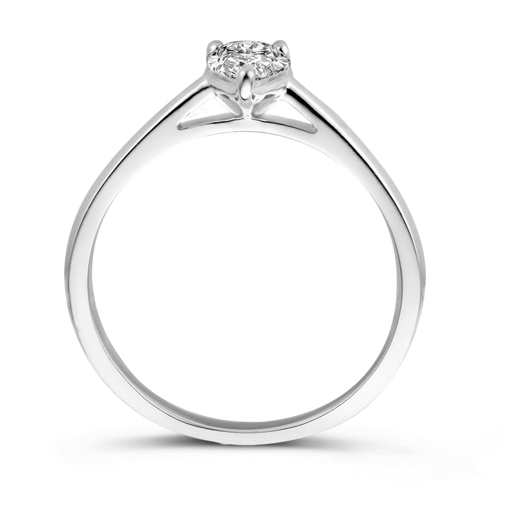 Bague Ava 0,30 crt. or blanc